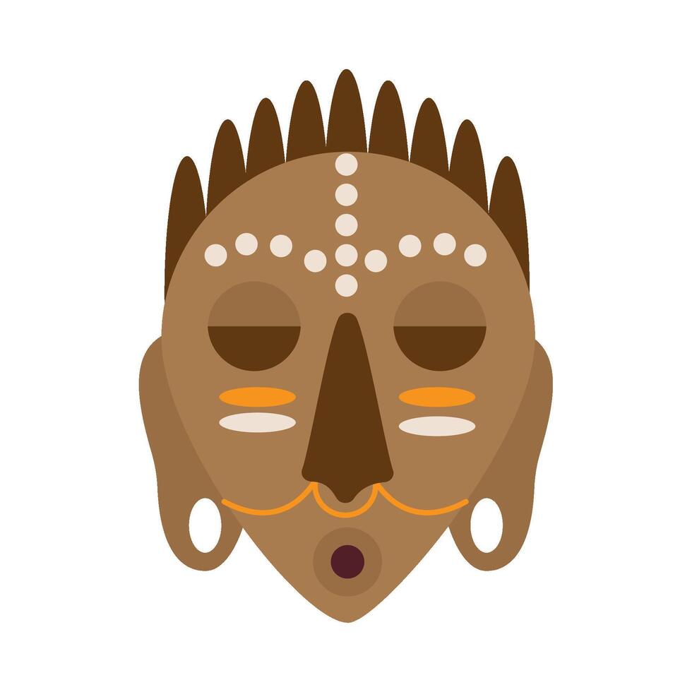 African tribal mask icon illustration vector