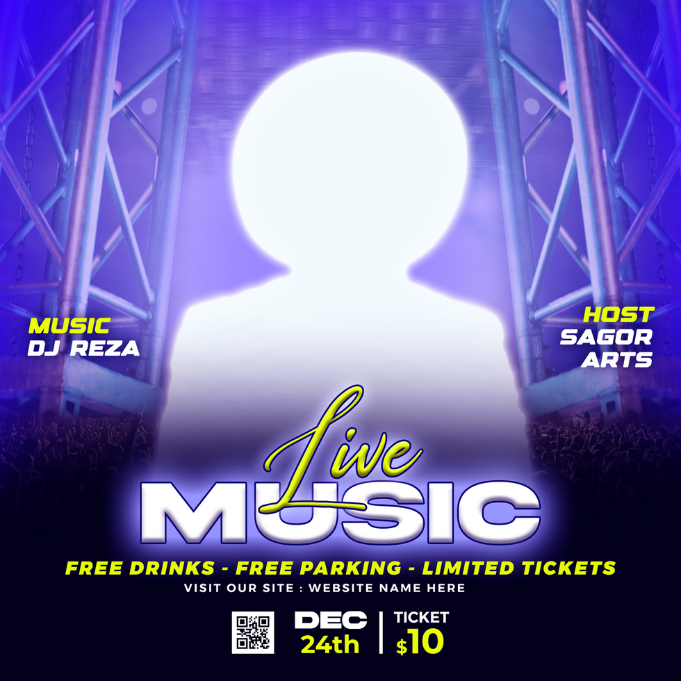 Live music party flyer social media post and web banner psd