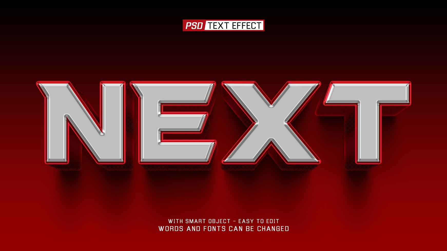 next 3d text effect psd