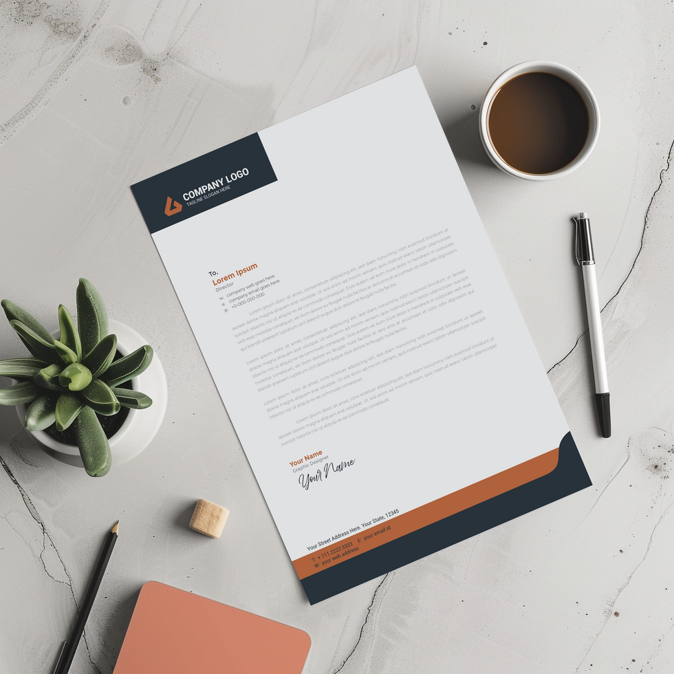 Premium Mockup. Letterhead, Paper, and Flyer Display psd