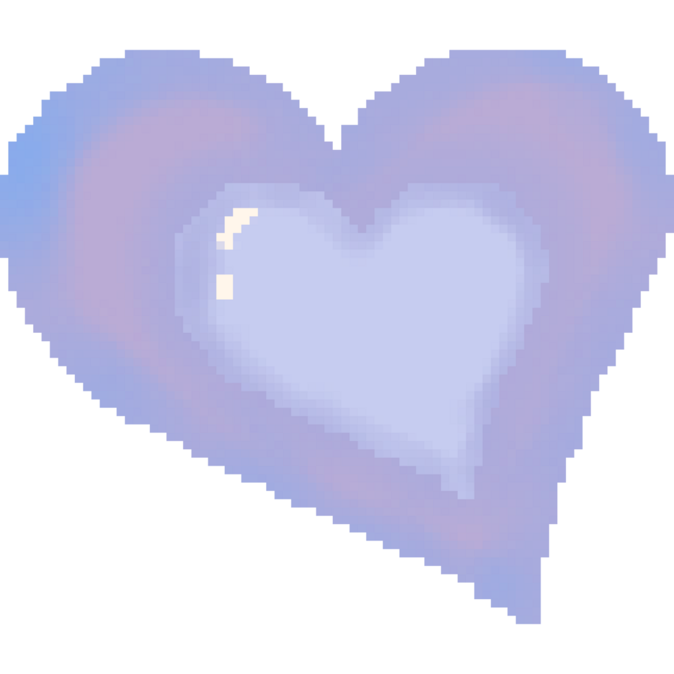 double purple heart pixel illustration png