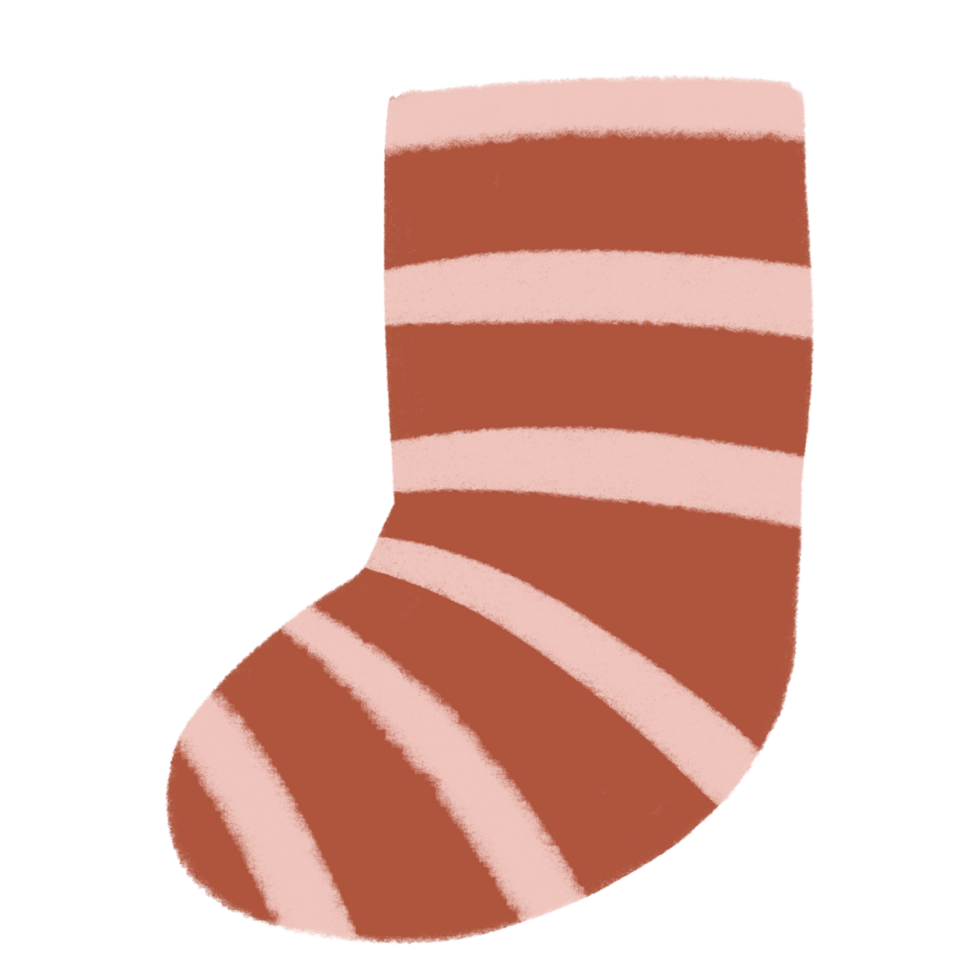 Super Cute Striped Red Socks Christmas Illustration png