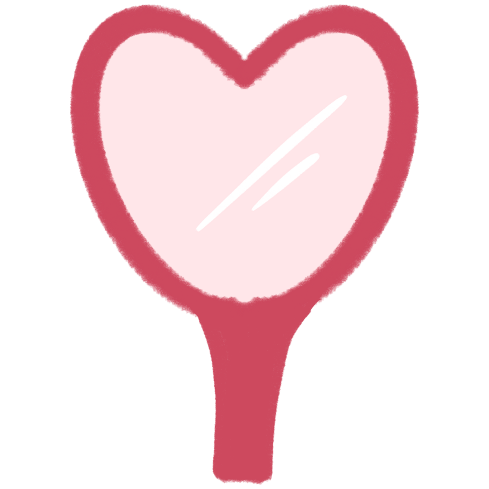 Heart Mirror Valentine Day Cute Illustration png