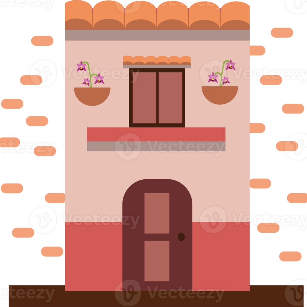 A house with a window and a door png