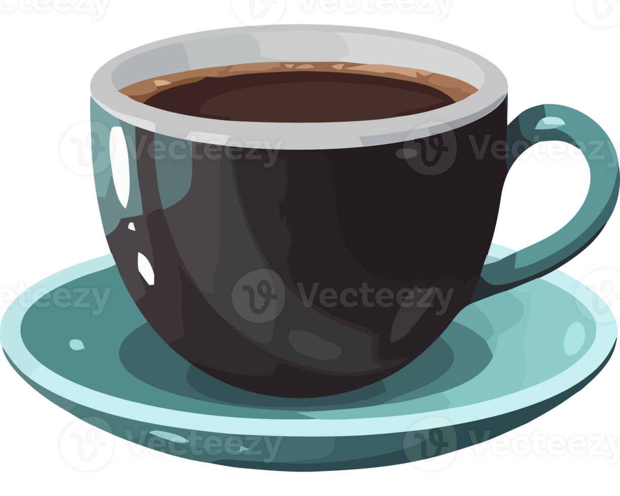 A cup of coffee on a saucer png