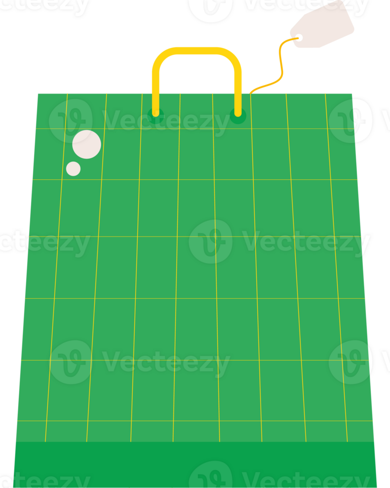 A green shopping bag with a white handle png