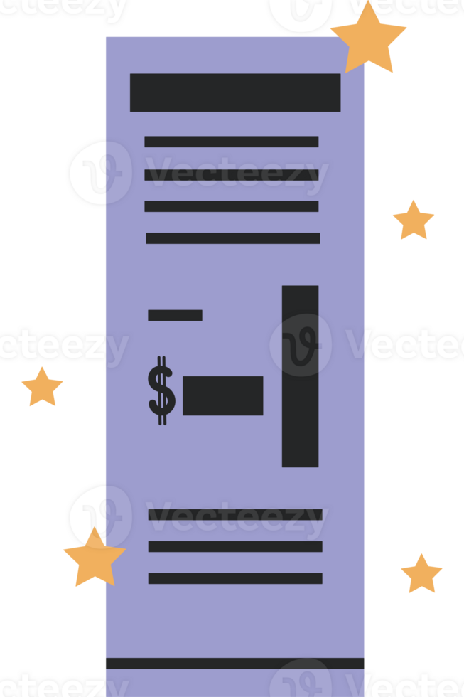 Illustration of a check with stars png