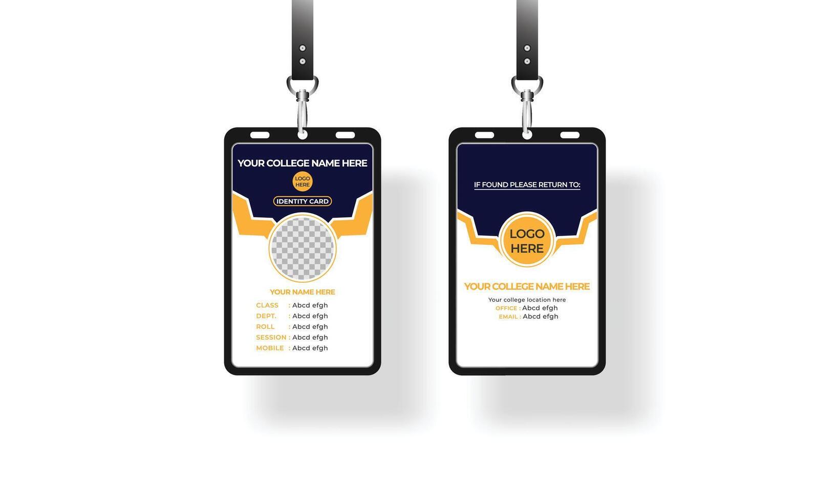 Yellow identity card design for business, Clean and modern, vector
