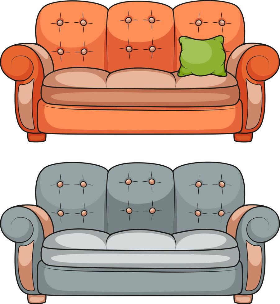 Modern Sofa for Interior Design and Home Comfort vector