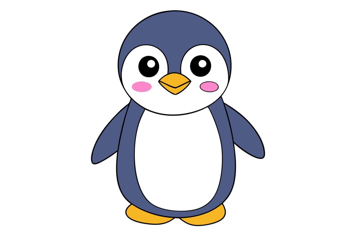 Adorable penguin cartoon style illustration perfect for playful designs and winter themes. High-quality art for creative projects vector