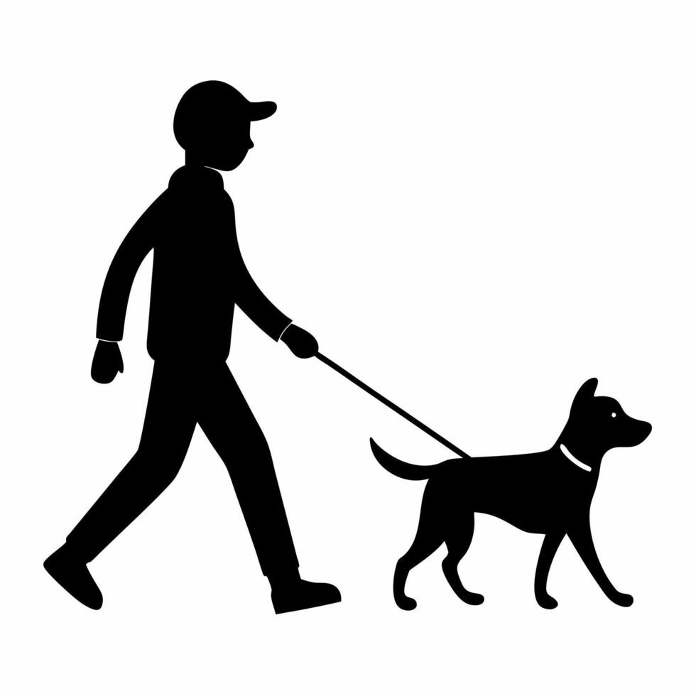 Dog Walking Silhouette Design Illustration vector