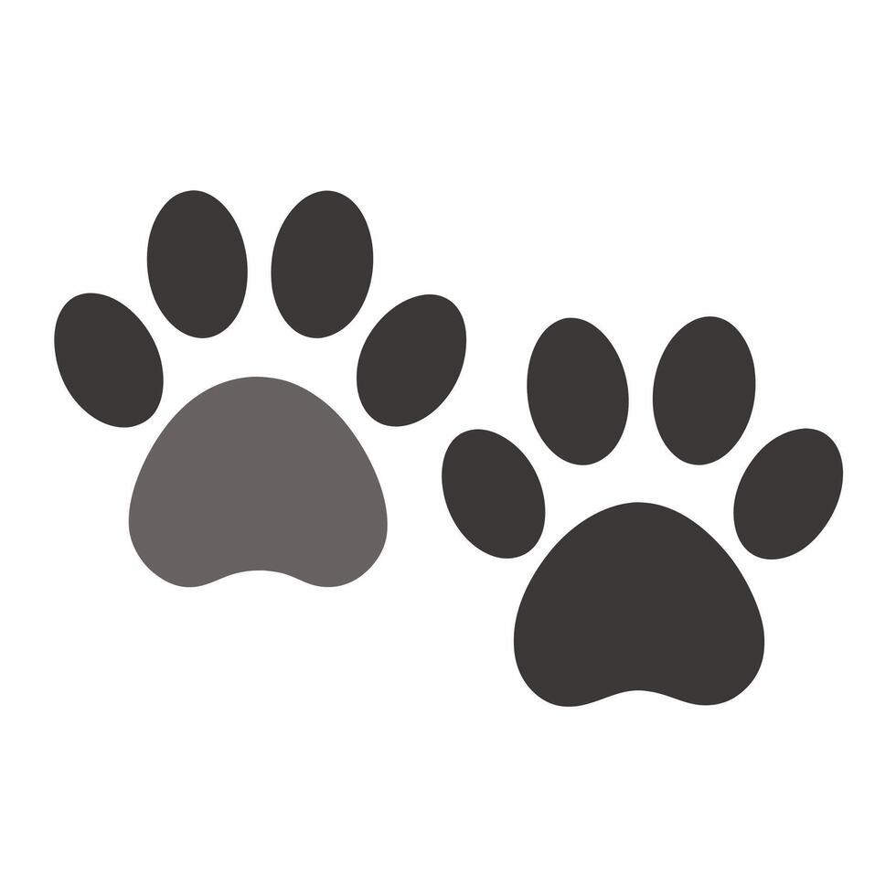 Two Cat Paw Silhouette Illustration vector