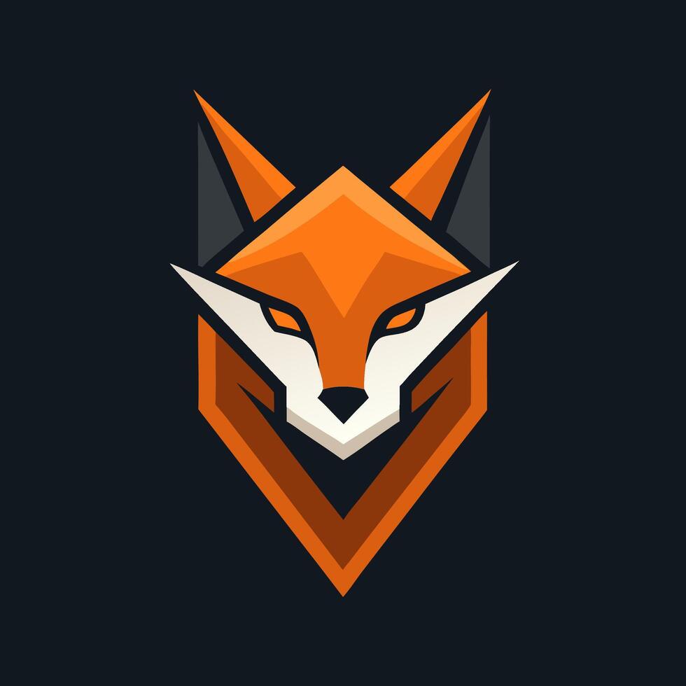 Minimalist Fox Mascot Logo Simple Illustration vector
