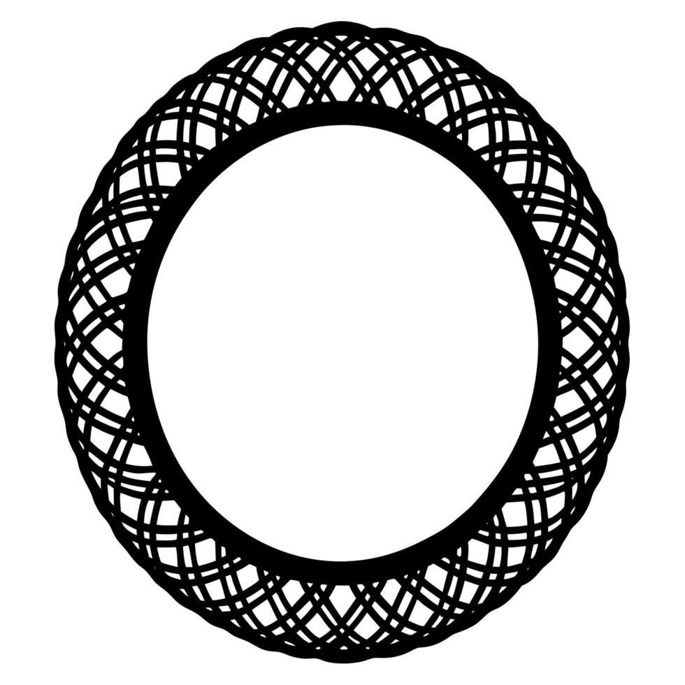 Rattan Wall Mirror Hand Drawing Illustration Design vector