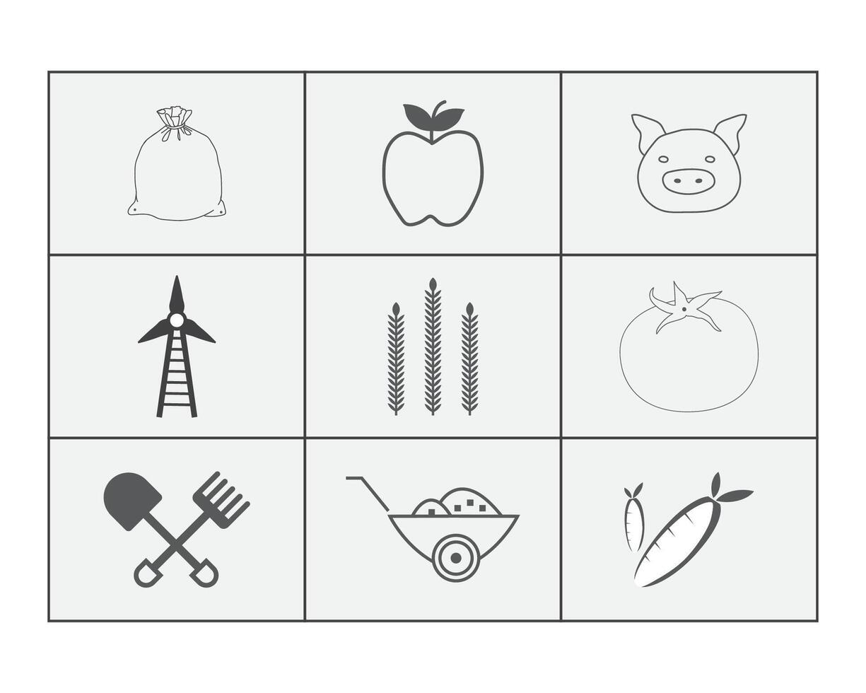 Agriculture icon set vector