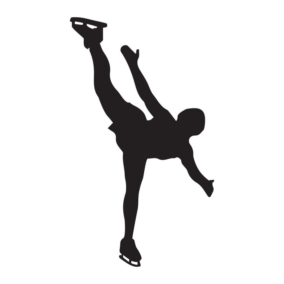 Ice Skating Figure Skating Art Silhouette Illustration vector