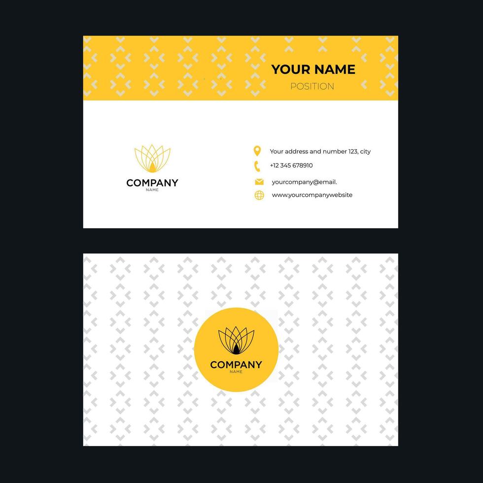 yellow business card with logo vector