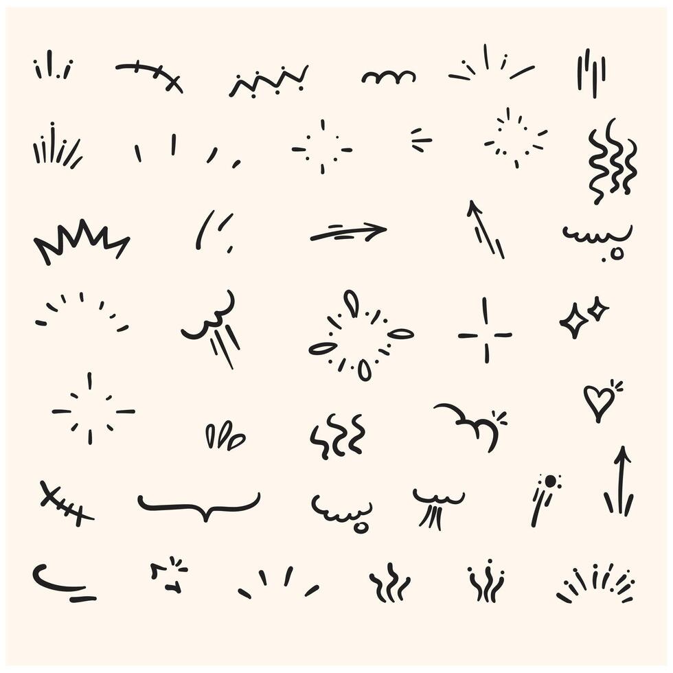 Hand drawn cute cartoony expression sign With illustration style doodle and line art vector