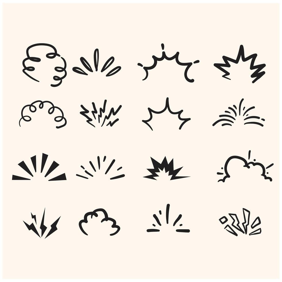 Cartoon doodle bomb explosion With illustration style doodle and line art vector