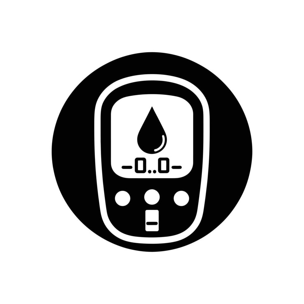 Minimalist Blood Glucose Meter Silhouette Diabetes Management Icon for Medical Use vector
