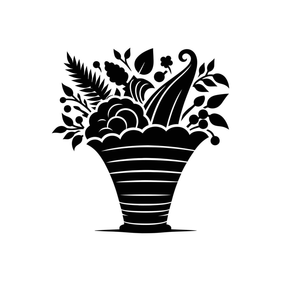Thanksgiving Cornucopia - Ideal for Holiday Decor, Greeting Cards, and Printables vector