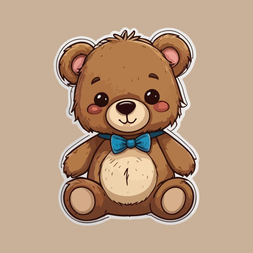 Teddy sticker design vector