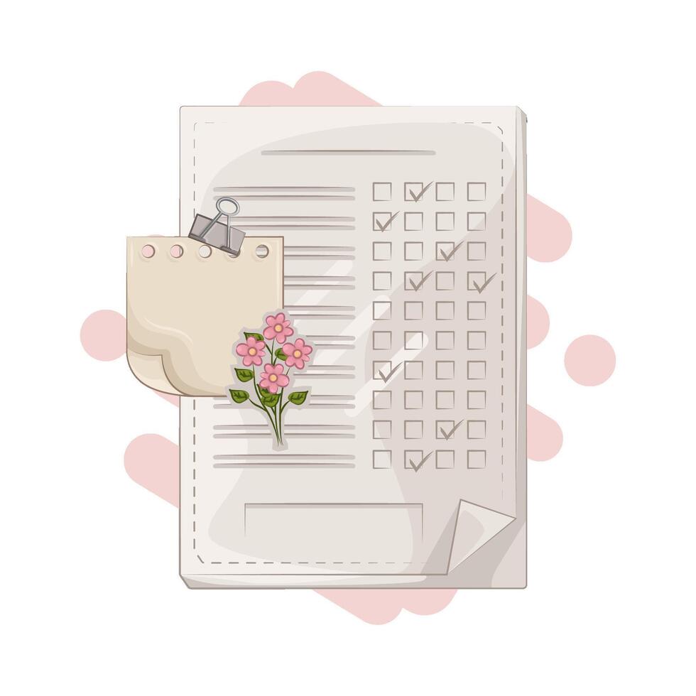 Checklist with Checked Off Tasks vector