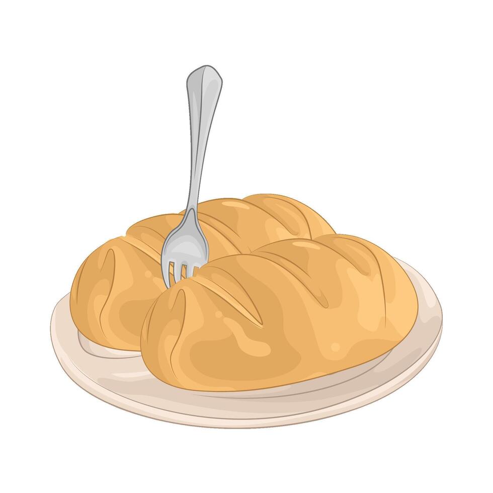 Bread on Plate vector