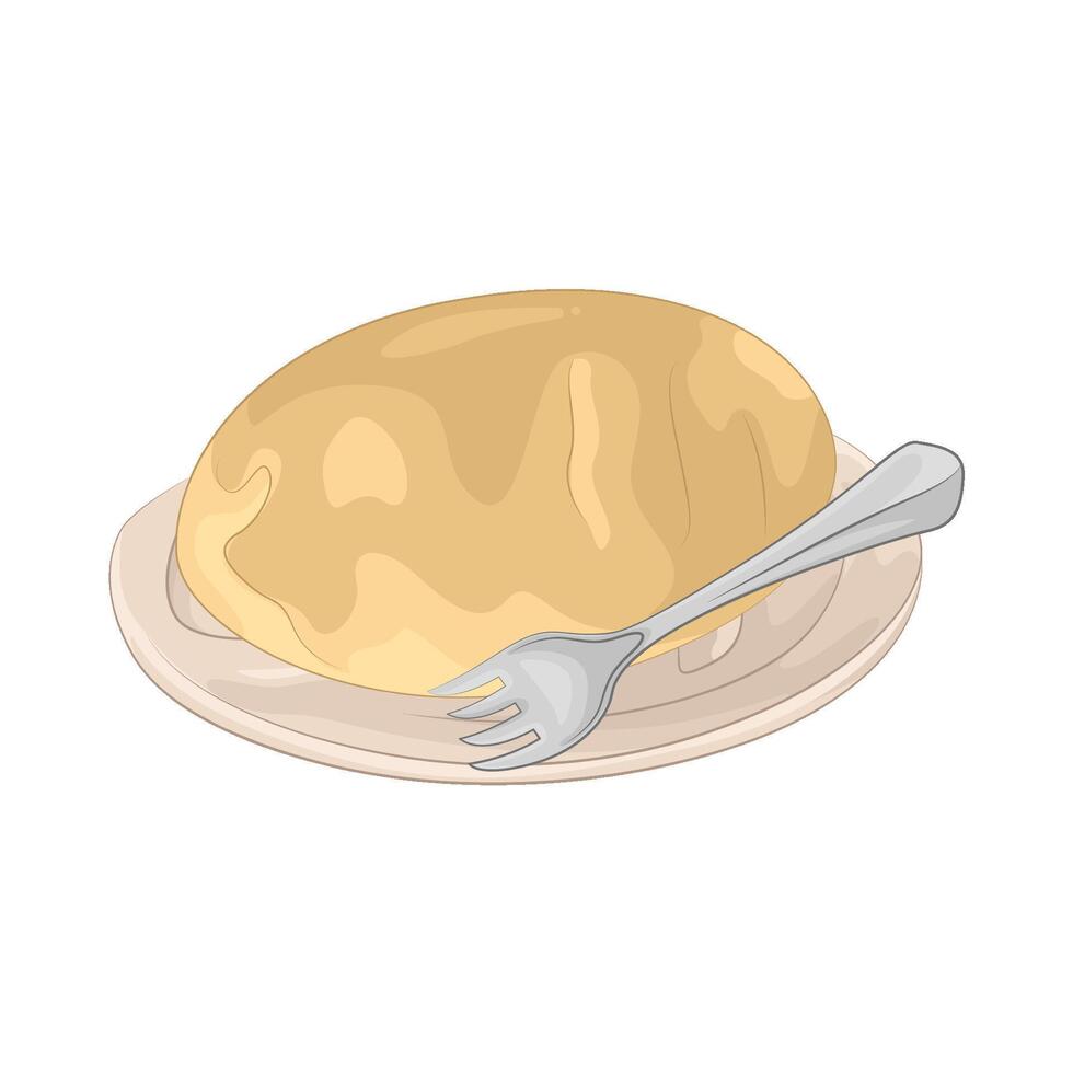 Bread and Fork on Plate vector