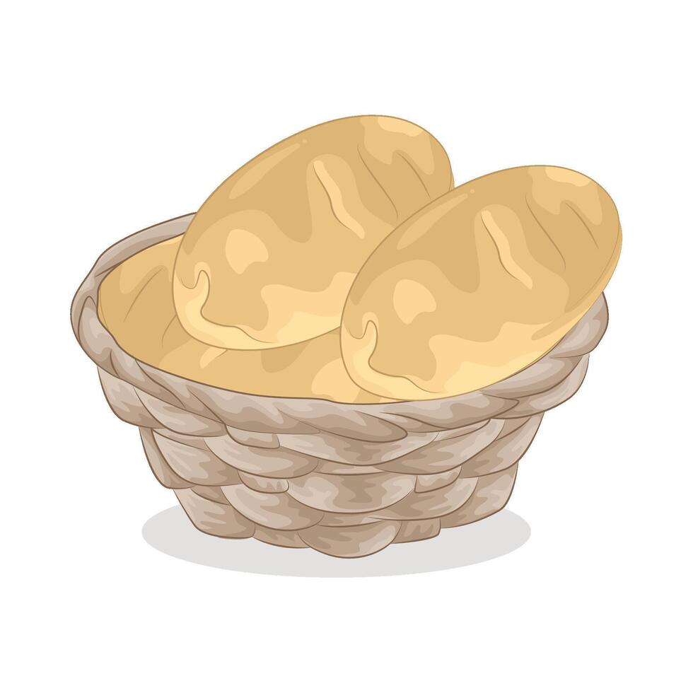 Bread in Wicker Basket vector