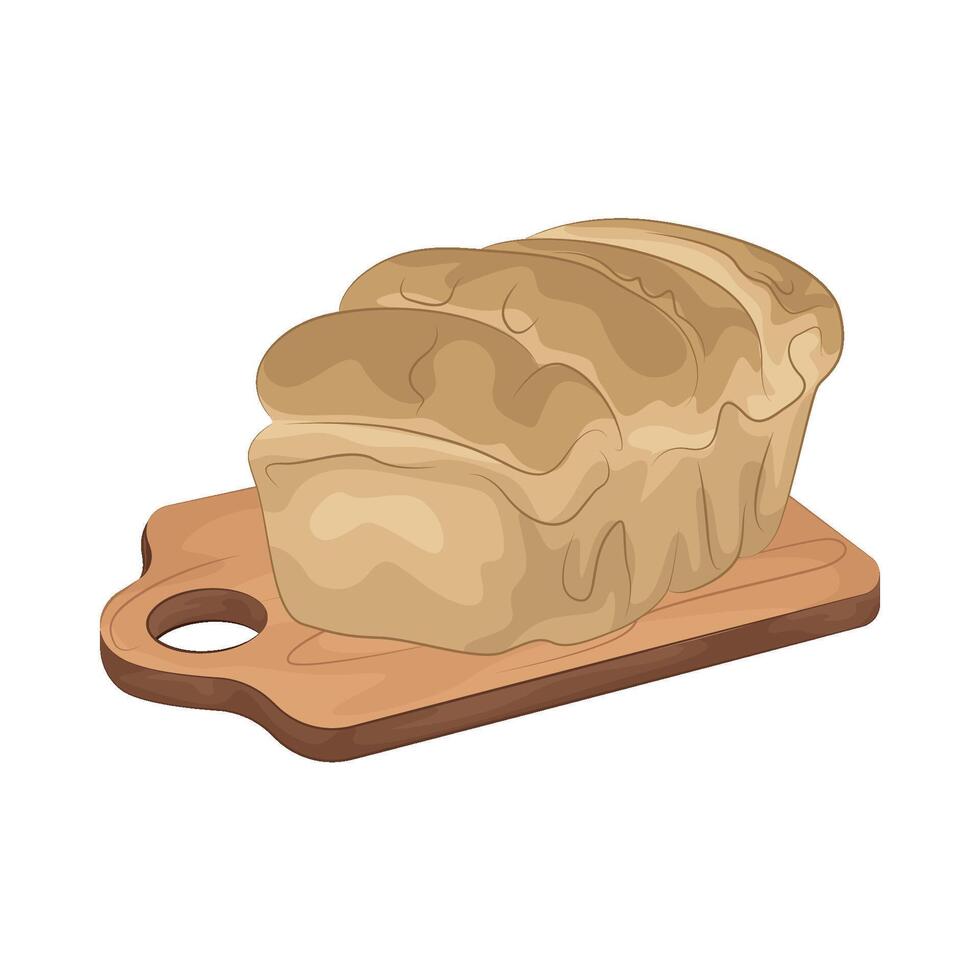 Bread on Wooden Cutting vector