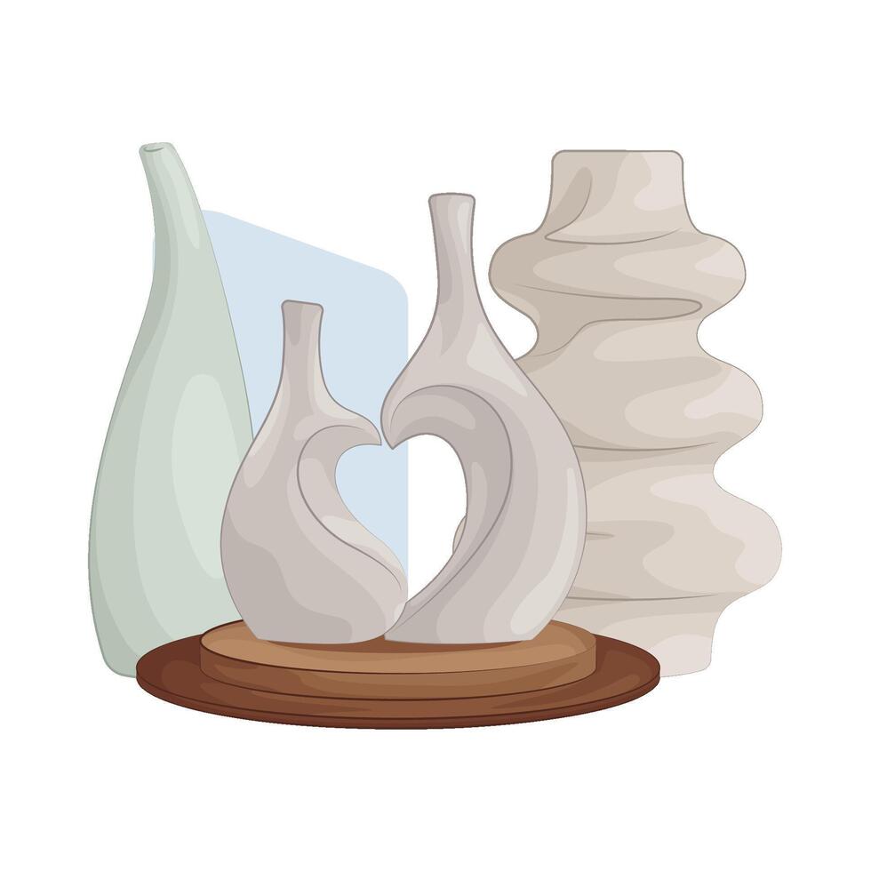 Elegant Trio Of Vases vector