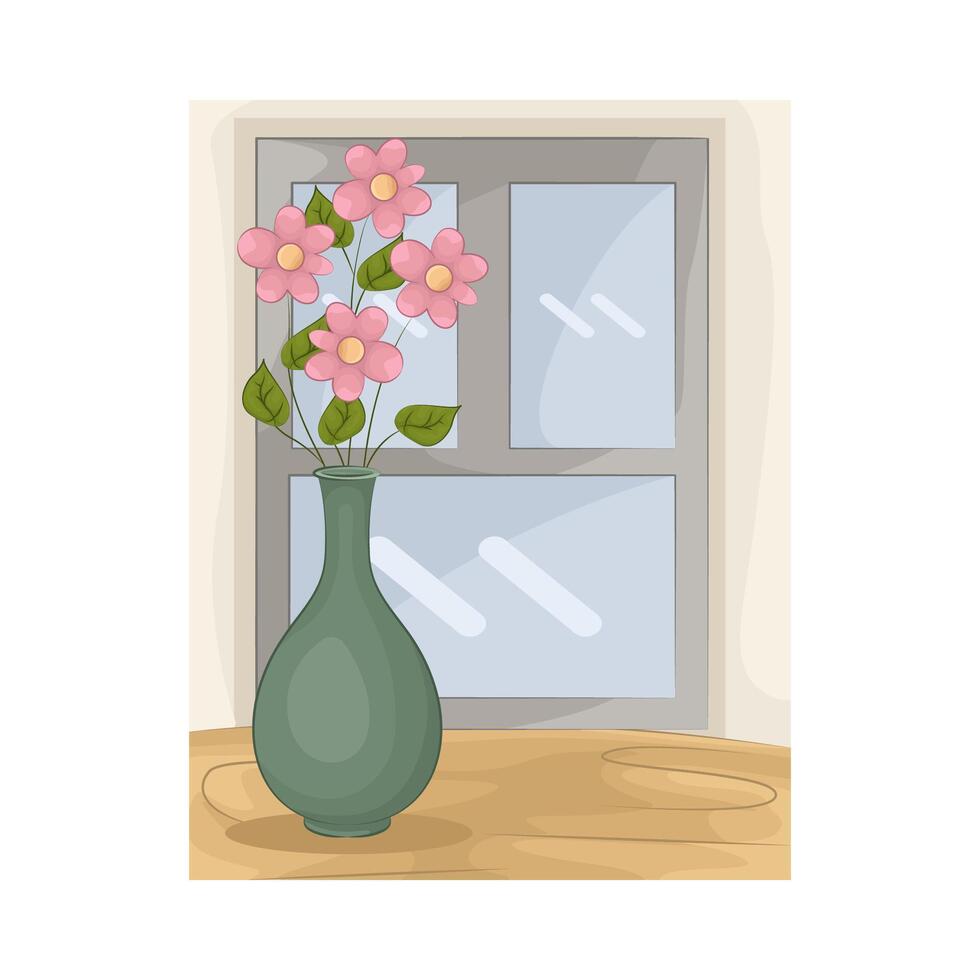 Vase on Window Sill vector