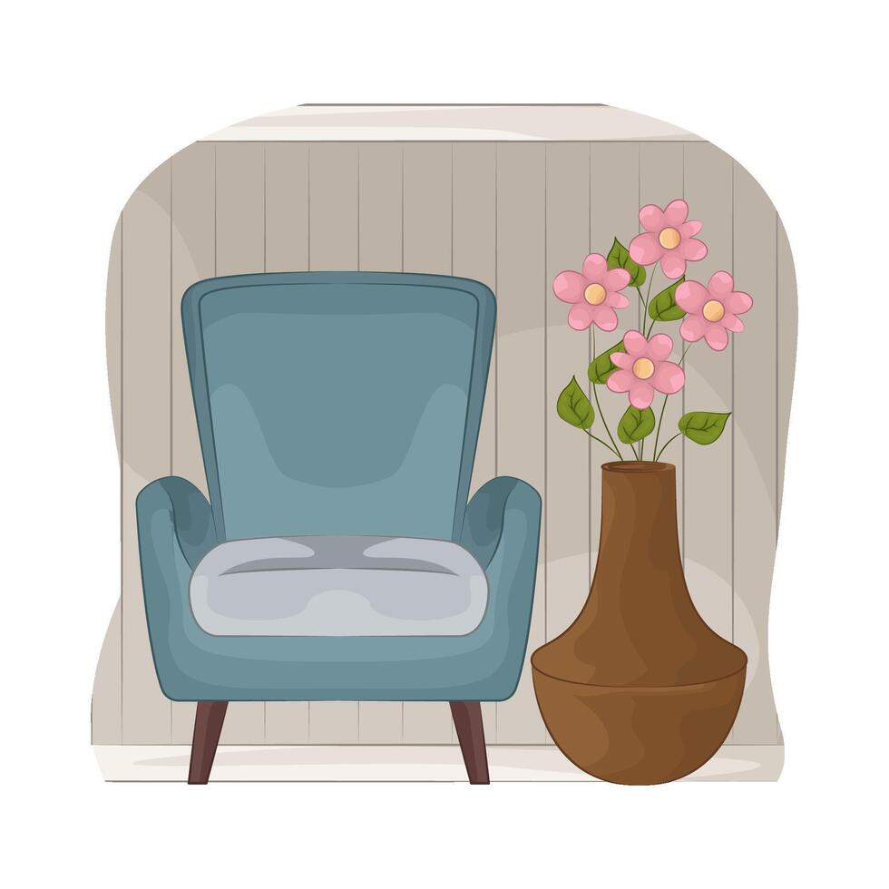 Elegant Vase Beside the Seat vector