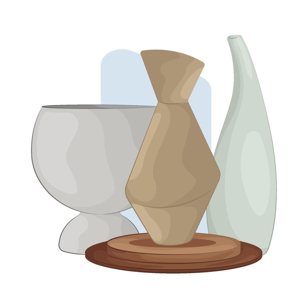Elegant Blossoming Flower Vase vector