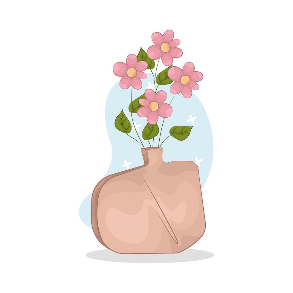 Enchanting Pink Blossom Vase vector