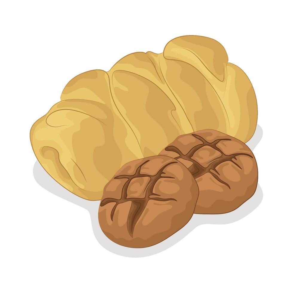 Bread with Chocolate Topping vector