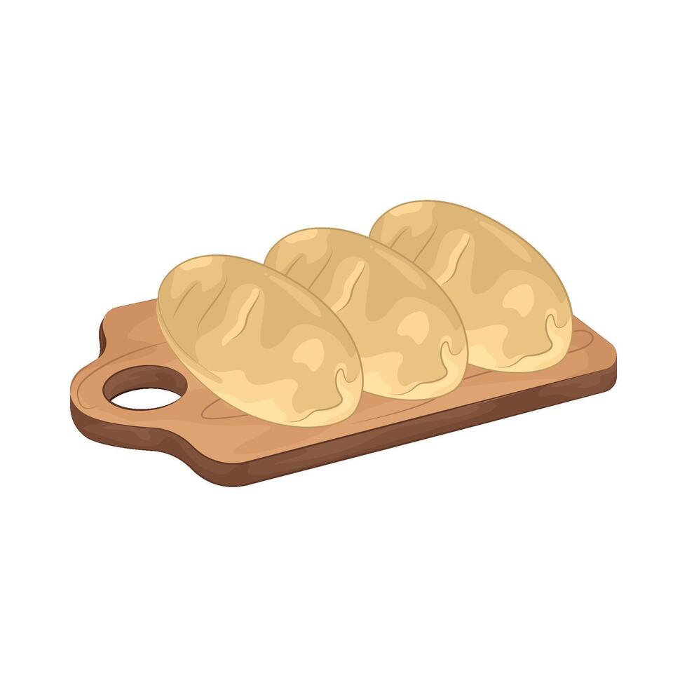 Fresh Bread on Board vector