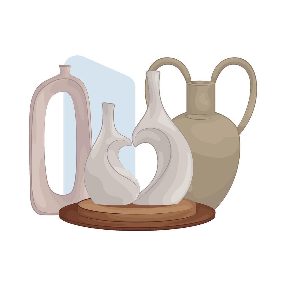 Three Beautiful Vase Designs vector