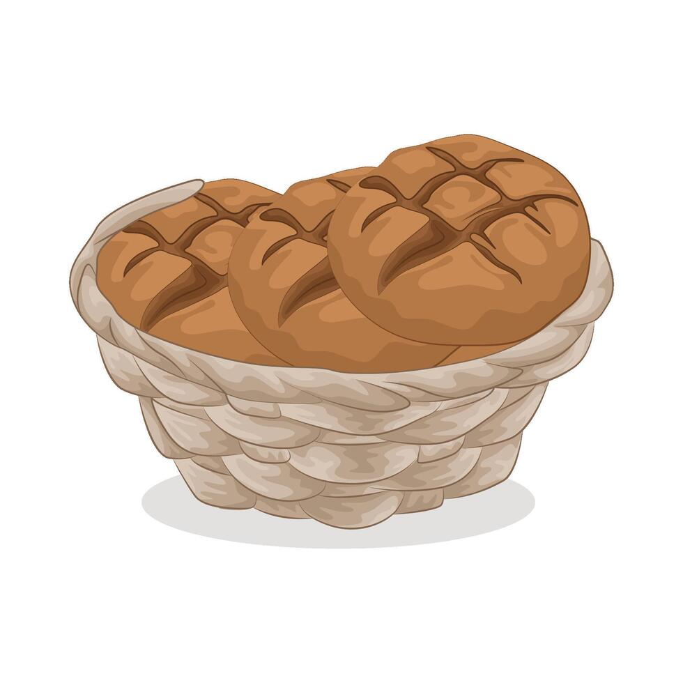 chocolate Bread in a Basket vector
