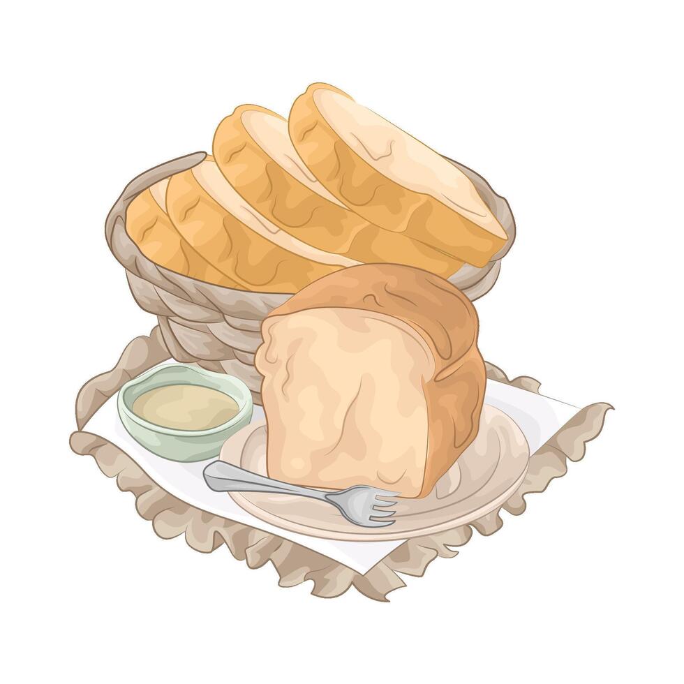 Bread Display in Basket vector