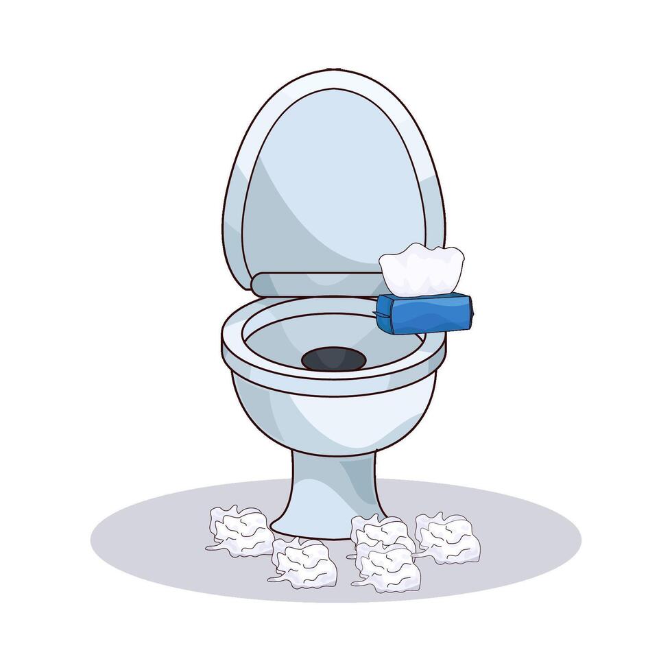 Messy Tissue in Bathroom vector