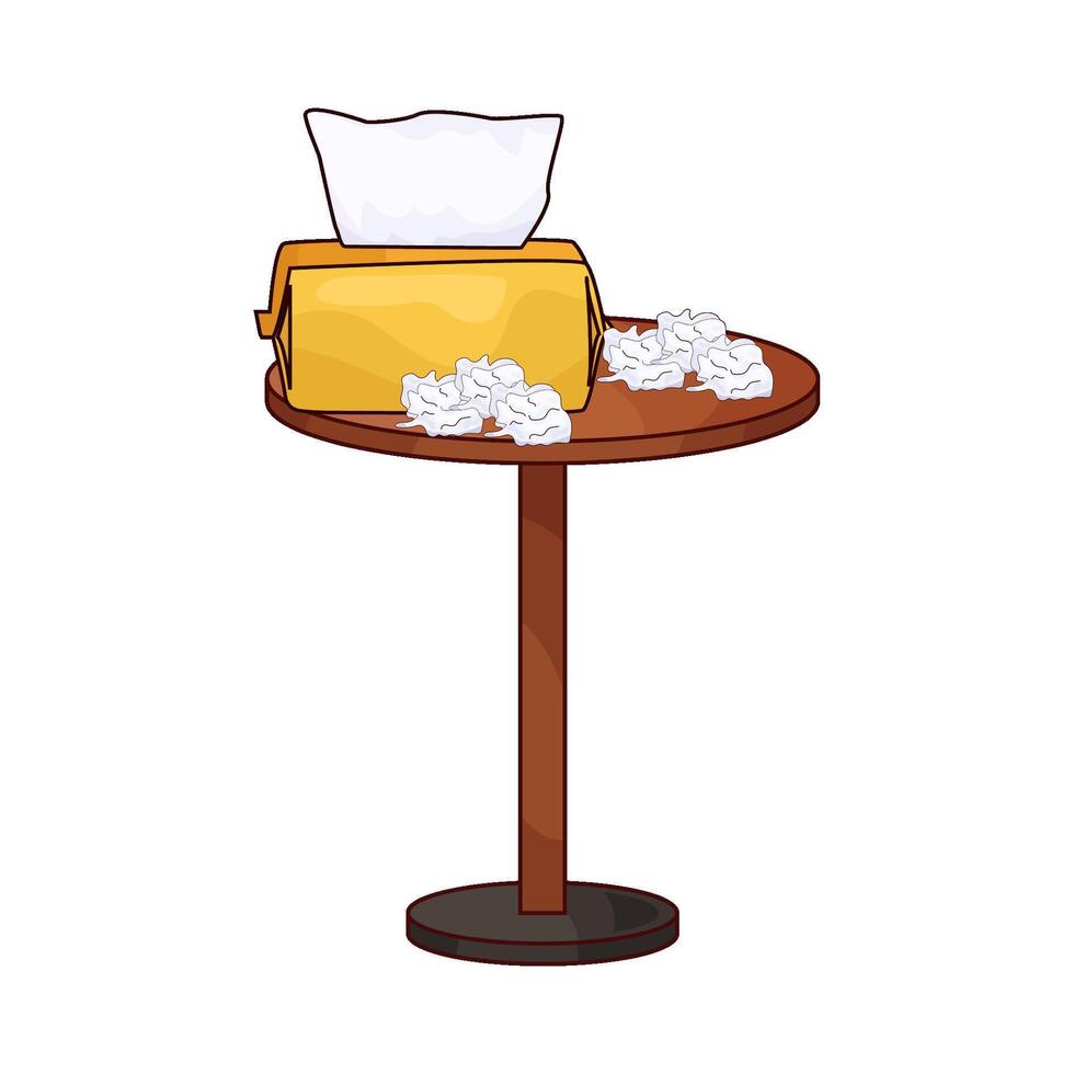 Messy Tissue on Table illustration vector