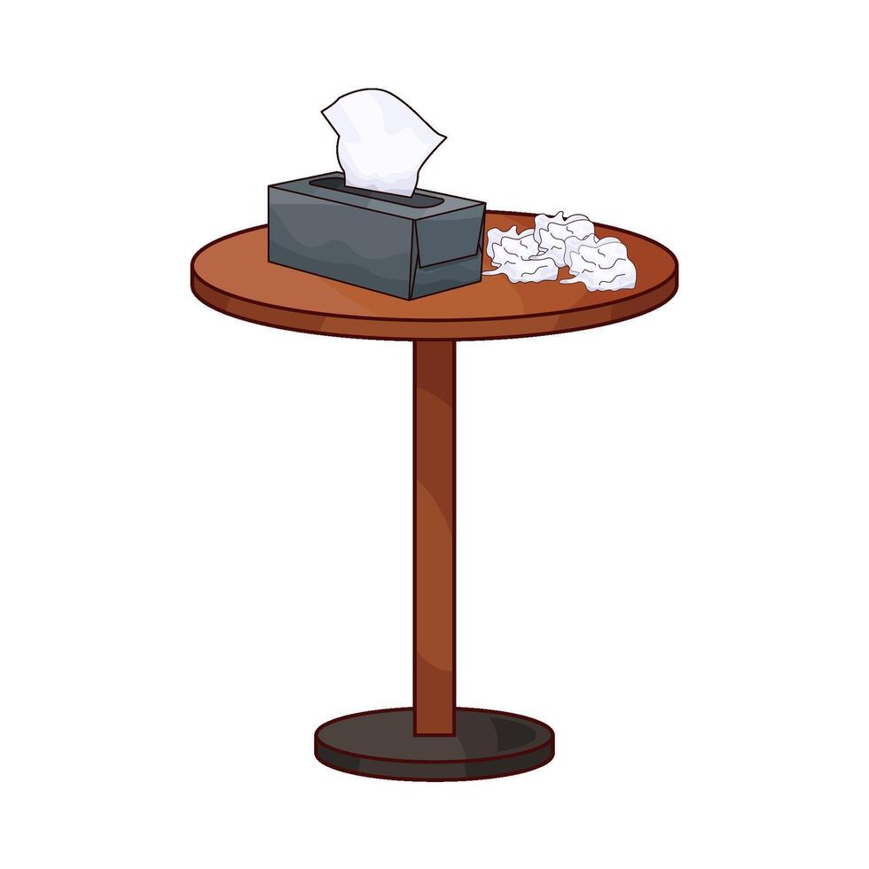 Tissues All Over Table illustration vector