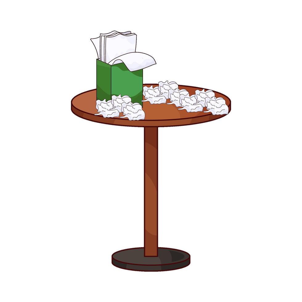 illustration of Tissue Scatter on Table vector
