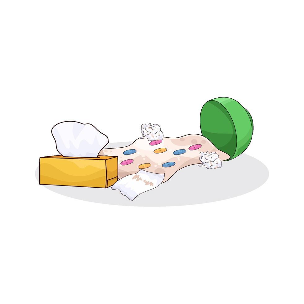 illustration of Tissue Scattered on the Floor vector