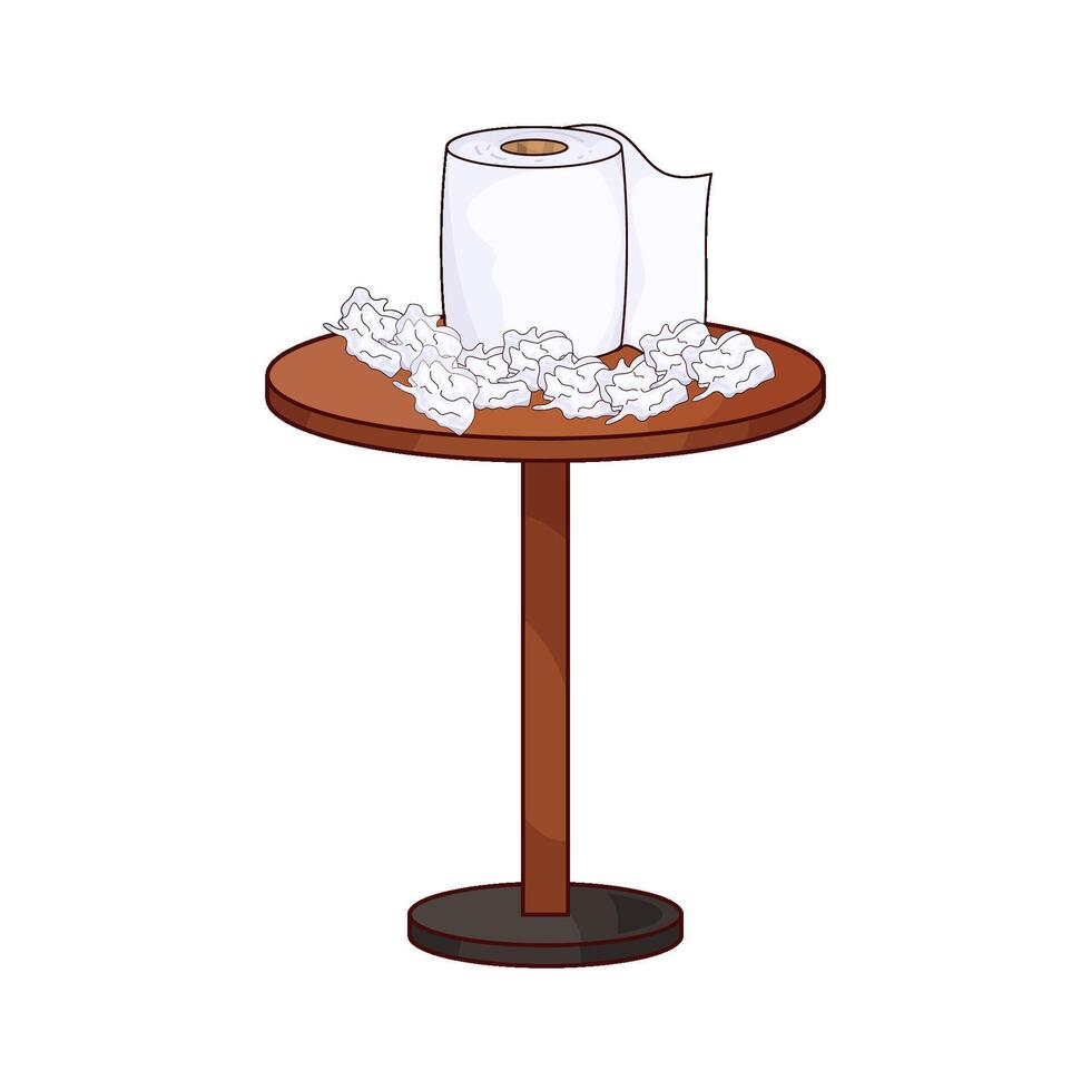 illustration of Tissues Spread Across Table vector
