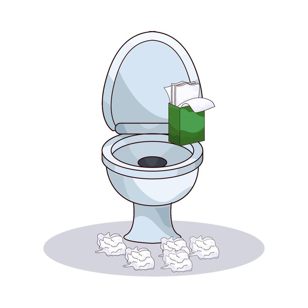 Bathroom with Tissue Mess illustration vector