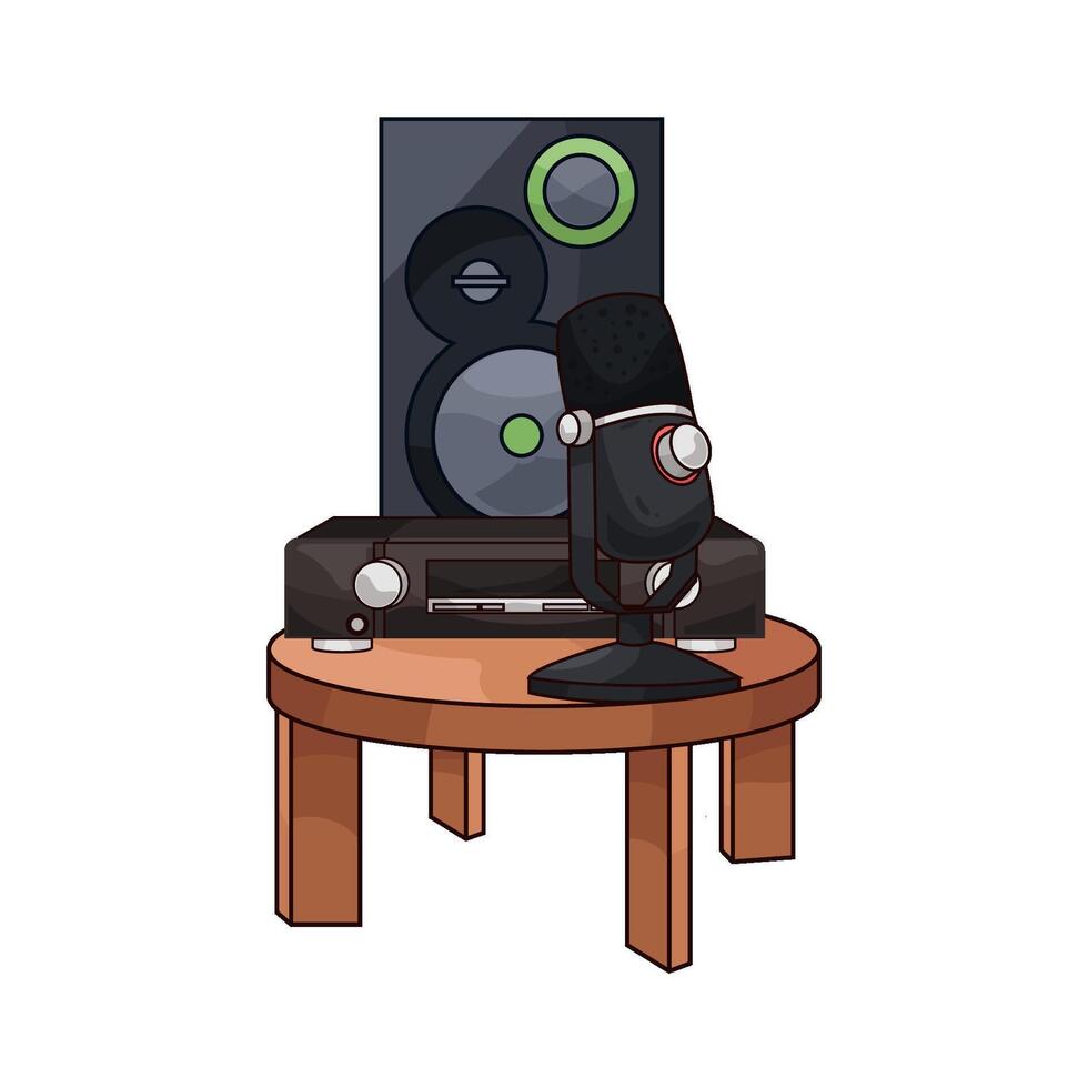 Music Equipment on Studio Table vector