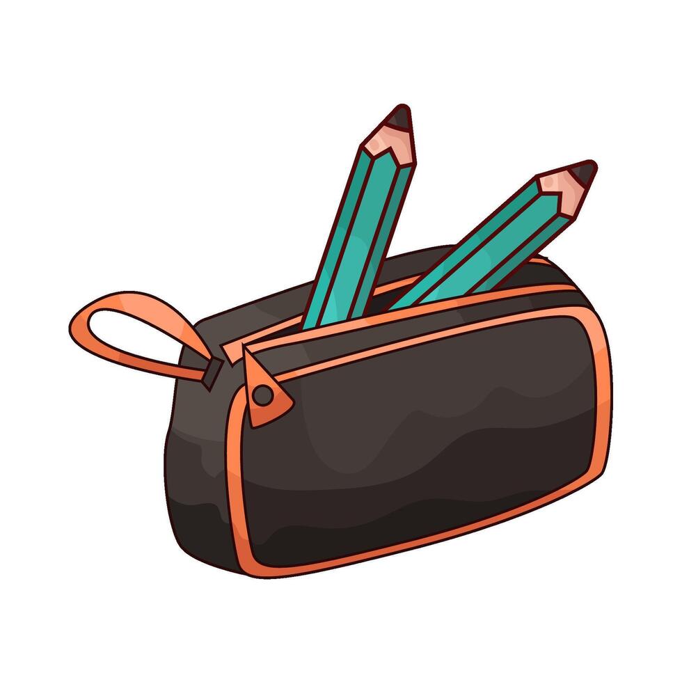 pencil case illustration vector